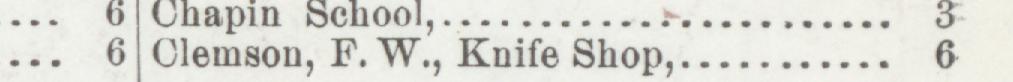 The line reading Olemson, F.W., Kuife Shop in the 1899 atlas index