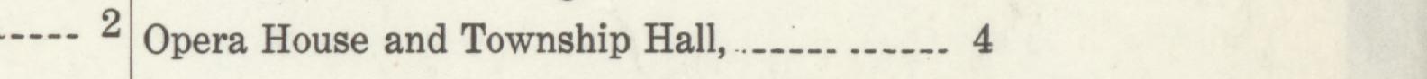 The line reading Opera House and Township Hall in the 1914 atlas index