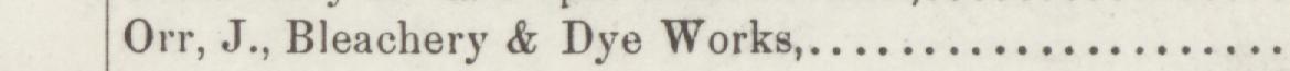 The line reading Orr, J., Bleachery & Dye Works in the 1889 atlas index
