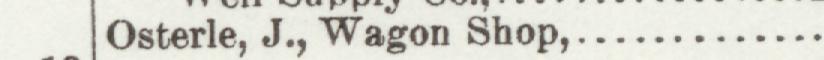 The line reading Osterle, J., Wagon Shop in the 1896 atlas index