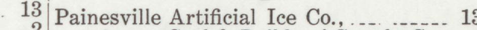 The line reading Painesville Artificial Ice Cc in the 1919 atlas index