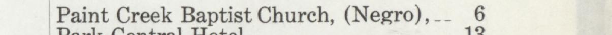 The line reading Paint Creek Baptist Church,(Negro) in the 1908 atlas index
