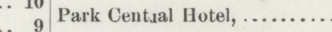 The line reading Park Centual Hotel in the 1890 atlas index