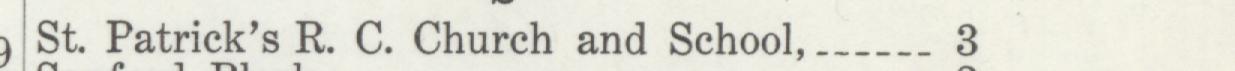 The line reading Patrick's R. C. Church and School in the 1911 atlas index