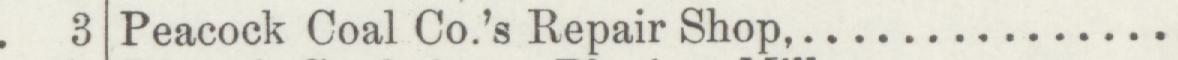 The line reading Peacock Coal Co.'s Repair Shop in the 1893 atlas index