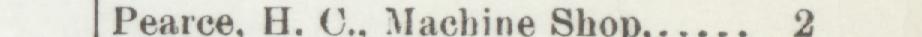 The line reading Pearce. H. C. Machine Shor in the 1900 atlas index