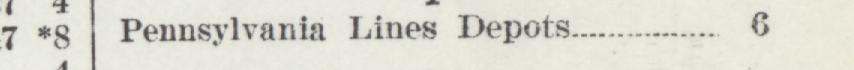 The line reading Pennsylvanla Lines Depots in the 1924 atlas index
