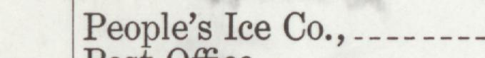 The line reading People's Ice Co in the 1918 atlas index