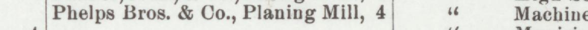 The line reading Phelps Bros. & Co., Planing Mill, 4 in the 1899 atlas index