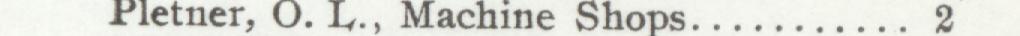 The index line reading Pletner, O. L., Machine Shops in the 1908 atlas