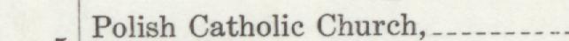 The line reading Polish Catholic Church in the 1909 atlas index