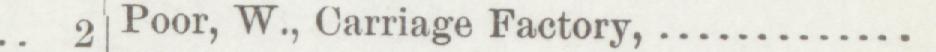 The line reading Poor, W., Carriage Factory in the 1892 atlas index