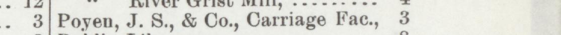 The line reading Poyen, J.S., & Co., Carriage Fac in the 1899 atlas index
