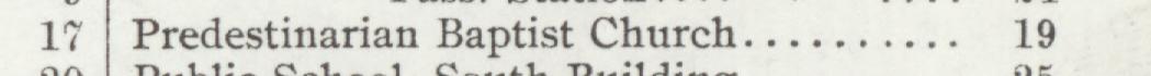 The index line reading Predestinarian Baptist Church in the 1904 atlas