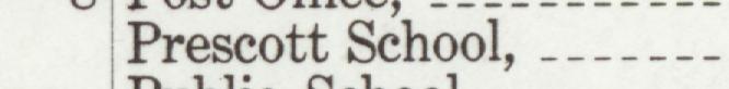 The line reading Prescott School in the 1909 atlas index