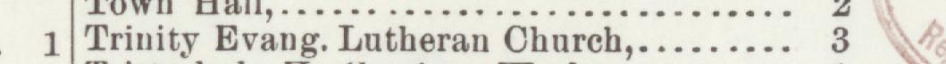 The line reading Prinity Evang, Lutheran Church in the 1898 atlas index
