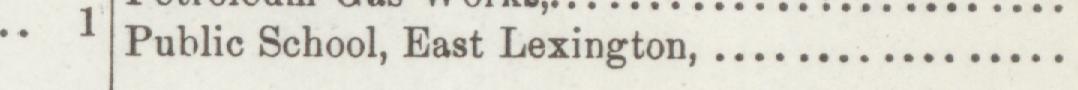 The line reading Public School, East Lexington in the 1892 atlas index