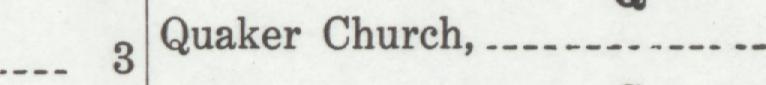 The line reading Quaker Church in the 1919 atlas index