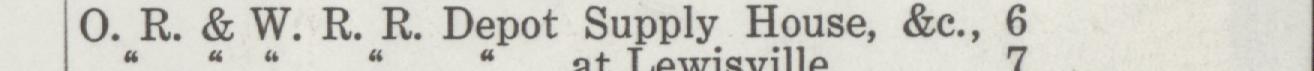 The line reading R.& W.R.R. Depot Supply House, &c in the 1923 atlas index