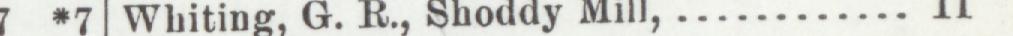 The index line reading Whiting, G. R., Shoddy Mill in the 1904 atlas