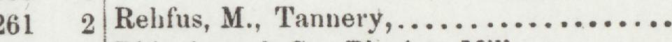 The line reading Rehfus, M., Tannery in the 1892 atlas index