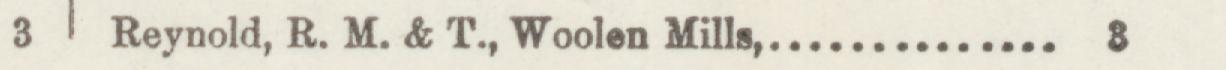 The line reading Reynold, R. M. & T., Woolen Mills in the 1887 atlas index