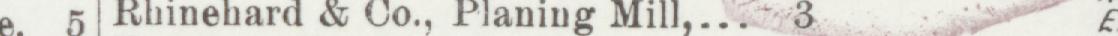 The index line reading Rhinehard & Co., Planing Mill in the 1899 atlas