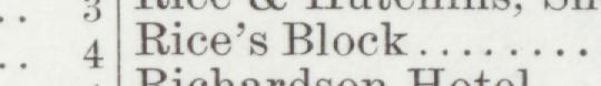 The line reading Rice's Block in the 1901 atlas index