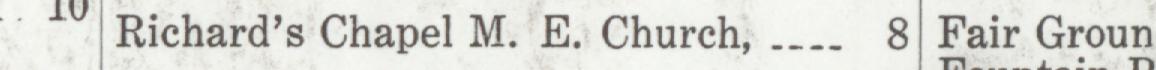 The line reading Richard's Chapel M. E. Church in the 1923 atlas index