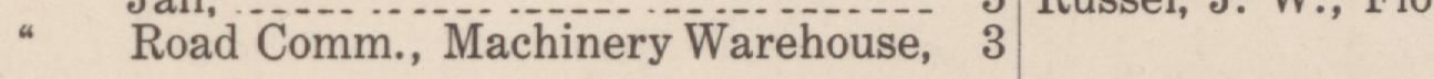 The line reading Road Comm., Machinery Warehouse in the 1923 atlas index