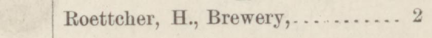 The line reading Roettcher, H.,Brewery in the 1884 atlas index