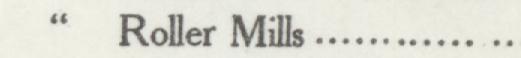 The line reading Roller Mill in the 1912 atlas index