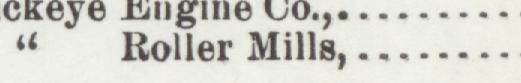 The line reading Roller Mills in the 1903 atlas index