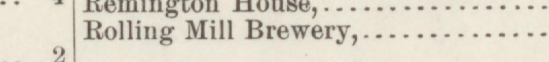 The line reading Rolling Mill Brewery in the 1888 atlas index