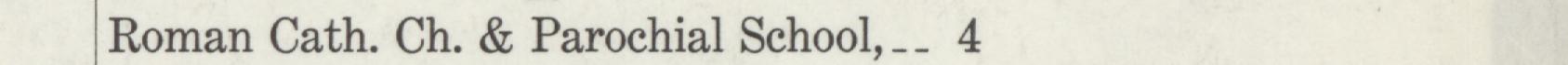 The line reading Roman Cath. Ch. & Parochial School,__ 4 in the 1911 atlas index