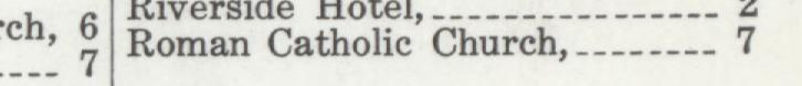 The line reading Roman Catholic Church in the 1912 atlas index