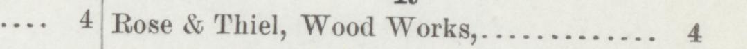 The line reading Rose & Thiel, Wood Works in the 1893 atlas index