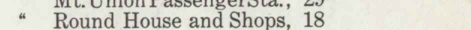The line reading Round House and Shops, 18 in the 1911 atlas index