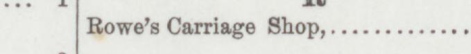 The line reading Rowe's Carriage Shop in the 1889 atlas index