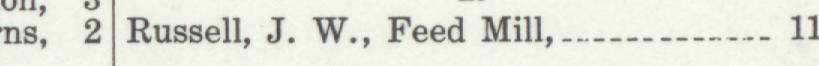 The line reading Russell, J. W., Feed Mill in the 1911 atlas index