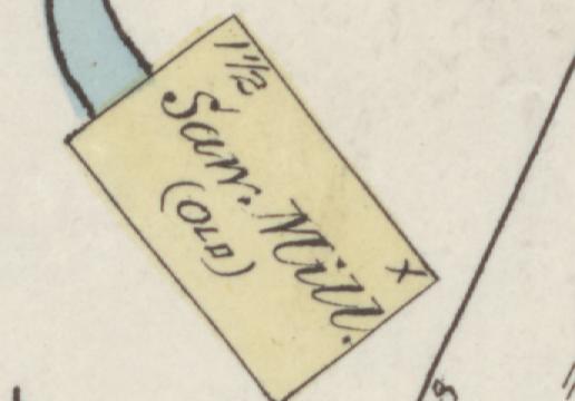 The line reading Sam. Mill in the 1888 atlas index
