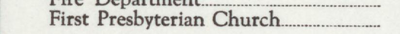 The index line reading First Presbyterian Church in the 1924 atlas