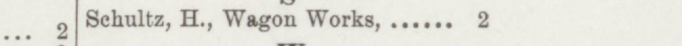 The line reading Sehultz, H., Wagon Works in the 1893 atlas index