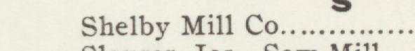 The line reading Shelby Mill Co in the 1901 atlas index