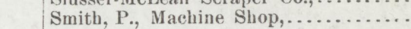The line reading Smith, P., Machine Shop in the 1892 atlas index