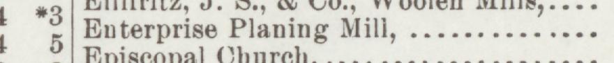 The index line reading Enterprise Planing Mill in the 1898 atlas