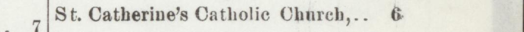 The line reading St. Catherine's Catholie Church in the 1904 atlas index