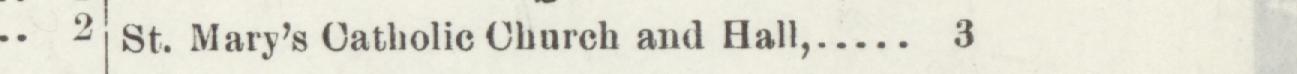 The line reading St. Mary's Catholic Church and Hall in the 1905 atlas index