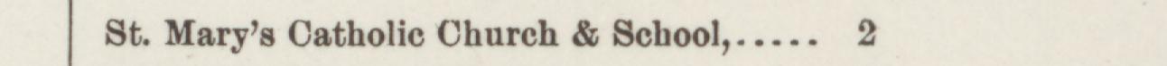 The line reading St.Mary's Catholic Chureh &School in the 1889 atlas index