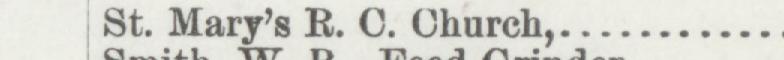The line reading St. Mary's R. C. Church in the 1893 atlas index